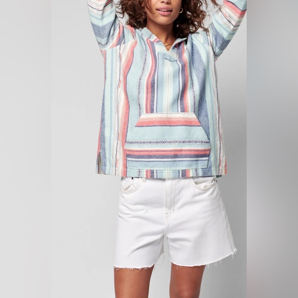 Faherty Organic Cotton Baja Hoodie Poncho Sierra Paradise Small - Picture 6 of 9